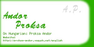 andor proksa business card